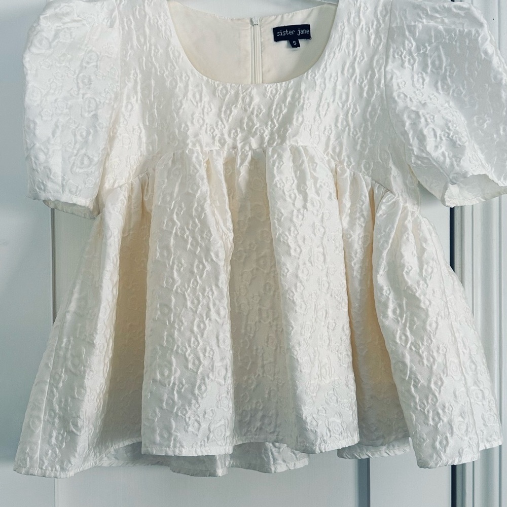 Sister Jane White Textured Women's Top size S